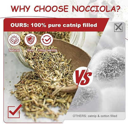 Nocciola 3 Pack Catnip Toys for Cats, Funny Cat Toys Filled with 100% Pure Organic Catnip, Safe Kitten Teething Chew and Kicker Toys, Stress Relieving Fun for Indoor Cats