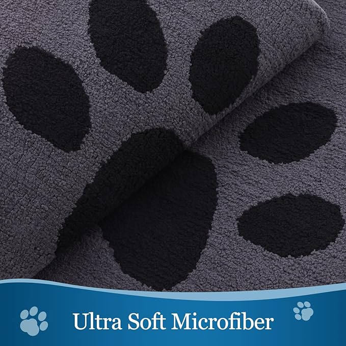 Buganda Dog Door Mat for Muddy Paws, Absorbent Dirt Trapper Washable Indoor Doormats, Non Slip Low-Profile Mud Mat for Dogs, Front Entrance Doormat for Inside Floor (48x30 Inches, Black)
