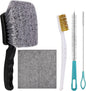 5Pcs Bird Bath Brush Kit, Larbeti 1P Hard Silk Bristle Bird Bath Cleaner Brush, 2P Hummingbird Feeder Cleaning Scrub, 1P Steel Wire Scrub, 1P Clean-Cloth to Hummingbird Feeders, Bath Feeders