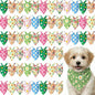 Weewooday 50 Pcs Spring Dog Bandanas Bulk with Daisy, Flower, Floral Soft Bibs Adjustable Triangle Pet Scarf Bowtie for Small Medium Large Costume Grooming(19.7 x 13.8 x 13.8 Inch)