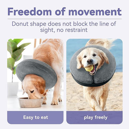 Soft Inflatable Dog Cone Collar for Large Medium Small Dogs Cats - After Surgery Donut, E Collar Alternative for Recovery