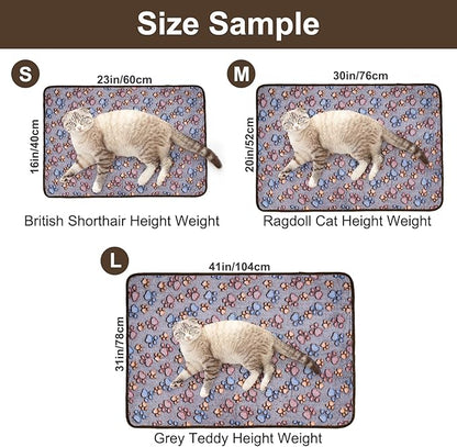 Dono 1 Pack 3 Dog Blankets, Soft Fluffy Fleece Pet Blanket Warm Sleep Mat Paw Print Design Puppy Kitten Throw Blankets Doggy Blanket for Dogs