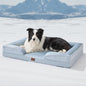 Bedsure Orthopedic Dog Beds Large Sized Dog - Washable Large Dog Cat Bed Waterproof, Comfort Dogs Couch Sofa with Washable Removable Cover, Pet Bed with Nonskid Bottom, Cooling Blue, 35"