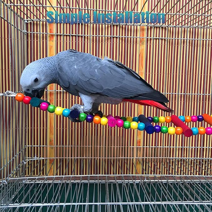 Bird Toys for Parrots Parrot Bridge, Swing Toys, and Ladders for Macaws, African Greys, Budgies, Cockatiels & Parakeets - Wooden Bird Ladder and Swing Toys for Play and Training (30Inch - 12 Ladders)