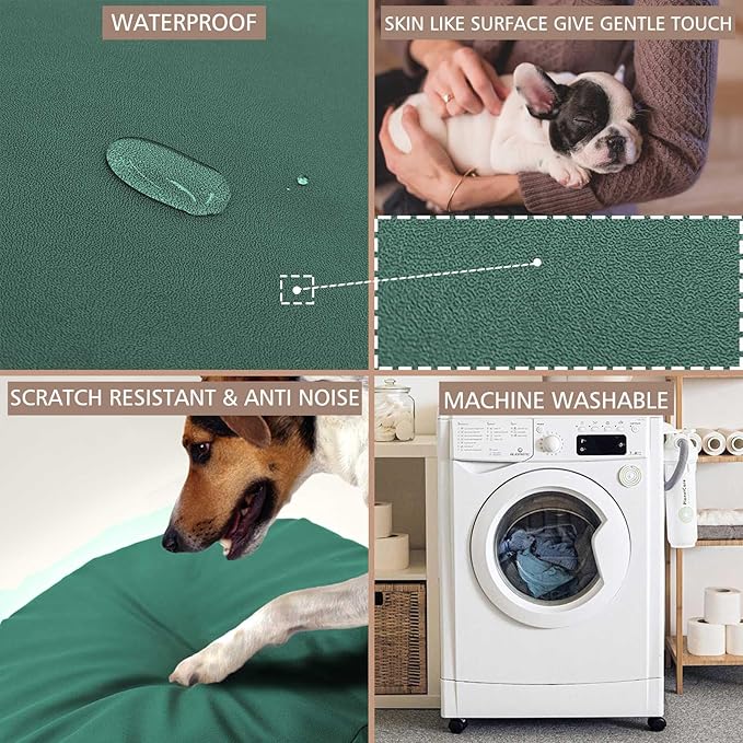 Dog Bed Cover Waterproof Replacement Machine Washable Covers for Dog Bed Heavy Duty Scratch Resistant Mattress Protector Pet Bed Round 30x30 Inch Cover Only Dark Green