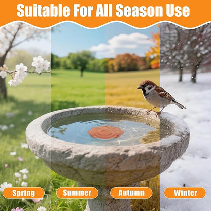 2P 4inches Bird Bath Purification Disk, 99.99% Pure Copper Bird Bath Disc Safe Birdbath Cleaner Disks for Outdoor All-Season Use 0.6mm Birdbaths Copper Disk with 3 Point Support