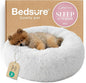 Bedsure Calming Dog Bed for Small Dogs - Donut Washable Small Pet Bed, 23 inches Anti-Slip Round Fluffy Plush Faux Fur Large Cat Bed, Fits up to 25 lbs Pets, Frost Grey