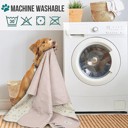 PetAmi Waterproof Couch Cover for Dogs, Reversible Furniture Cover Sofa Protector for Pet Cat Bed, Washable Blanket Dog Cover for Couch Seat, 52x82 Beige