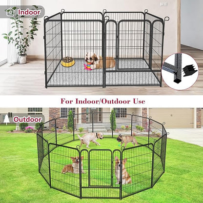 Dog Playpen Outdoor, 32 inch Heavy Duty Dog Fence Outdoor for Yard 14 Panels Rustproof Metal Pet Puppy Playen Dog Pens Outside for Large Medium Dogs Pet Fence for RV Camping, Yard
