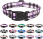 Mercano Adjustable Dog Collar - Special Design Patterns, Soft Nylon Comfortable Durable Pet Collar for Small Medium Large Dogs (XS, Purple Plaid)