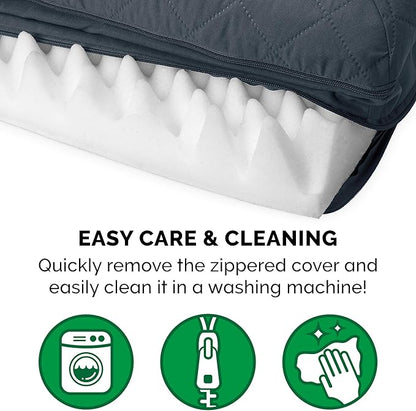 FurHaven Classic Sofa Orthopedic Dog Bed for Large Dogs, with Orthopedic Egg Crate with a Solid Orthopedic Foam Base for Joint Support, Removable Washable Cover, Large, Quilted Sofa, Iron Gray