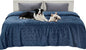 Bedsure Waterproof Bed Cover for Dogs Washable - Waterproof Blanket for King Bed Couch Sofa Cozy, Lightweight Furniture Protector for Pet Cat Quick Drying, Navy, Cal King，82x120IN