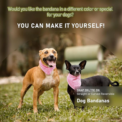 5Pcs Plastic Reversible Tie On Curved Dog Bandana Cutting Templates Set for Snap On Dog/Cat/Pet Neck Clothing, DIY Craft Ruler for Sewing Quilting Scarf for Small/Medium/Large Pets, Green