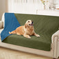 hyha Waterproof Dog Blanket, Soft Pet Bed Blankets, Waterproof Sofa Couch Cover for Dogs Washable, Reversible Pet Couch Covers for Sofa Furniture (52x82 Inch, Green/Navy Blue)