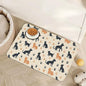 Cute Cat Paw Prints Dog Food Mat for Floors,Vintage Boho Absorbent Pet Food and Water Bowl Mats,Non-Slip Pet Feeding Mat,Pet Supplies 12" x 20"