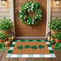 Tinideya 2 Pcs St. Patrick's Day Door Mat Shamrock Welcome Non Slip Green and White Coir Mats Floor Layering Doormats Seasonal for Front Porch Entryway Decor(Green White, St. Patrick's Day)