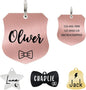 Ultra Joys Cat ID Tag Personalized Pet Tags, Durable Stainless Steel Small Pet Mini Dog Cat Tag Lightweight - Shield Tag in Rose Gold