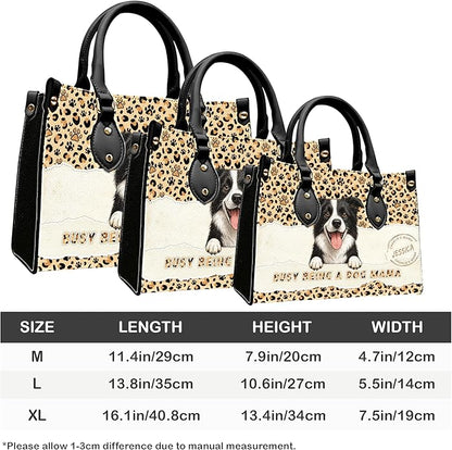 Personalized Pet Mom Leather Handbag – Custom Name Dog Cat Photo Purse, Pet Lover Gifts for Women, Christmas