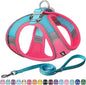 AIITLE Step in Dog Harness and Leash Set - No Pull Escape Proof Vest Harnesses with Soft Mesh and Reflective Bands, Adjustable Pet Outdoor Harnesses for Small and Medium Dogs Hot Pink M