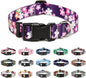 Mercano Adjustable Dog Collar - Special Design Patterns, Soft Nylon Comfortable Sturdy Pet Collar for Small Medium Large Dogs (M, Floral Pink)