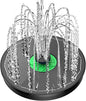 Yzert Solar Fountain Full Glass Panel No Battery, 3.5W Solar Bird Bath Fountains with 4 Fixed Rods & 7 Nozzles, Solar Fountain Pump for Bird Bath, Garden, Pond, Pool, Patio -Black Panel