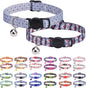Breakaway Cat Collar with Bell & Cute Pendant, 2 Pack Kitten Collars with Safety Buckle for Girl Boy Male Female Cats, Puppies and Small Pet, Adjustable 8-12 Inch