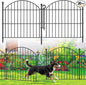 Decorative Garden Fence 24in (H) x10ft (L), 5 Pack No Dig Fence Animal Barrier for Dog with Lock, Arched Flower Bed Edging, Wire Border Panel Fencing for Yard Patio Outdoor Decor