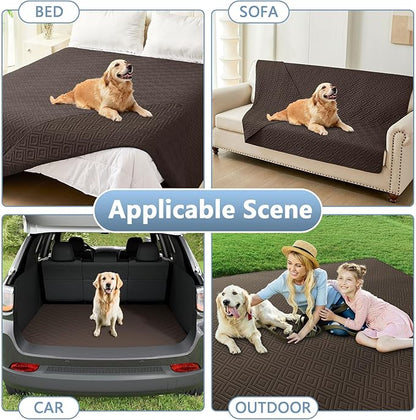 hyha Waterproof Dog Blanket, Soft Dog Bed Cover Pet Blankets, Waterproof Sofa Couch Cover for Dogs Washable, Reversible Pet Couch Covers for Sofa Furniture (30x53 Inch, Chocolate/Chocolate)