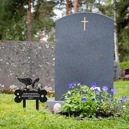 Metal Pet Grave Markers Dog, Dog Memorial Grave Markers Outdoor, Garden Plaque Decorations for Cemetery Pets (8 X 12 Inches)