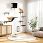 COZIWOW Wall Mounted Cat Furniture, Cat Wall Shelves and Perches, Floating Cat Shelves for Wall Set of 5 (Black)