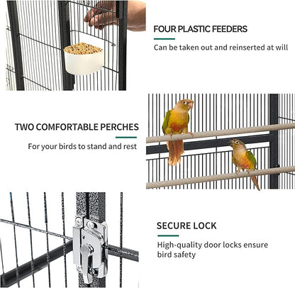YITAHOME 53 inches Birdcage Cover and Bird Cage Seed Catcher, Bird Cages for Parakeets, Parrot, Cockatiel, Pigeon, Flight cage for Birds