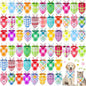 Sweetude 60 Pcs Spring Plaid Dog Bandanas Bulk Spring Pet Scarf Bibs Adjustable Washable Kerchief Seasonal Pet Costume Accessories Grooming Supplies for Small to Large Cats Dogs