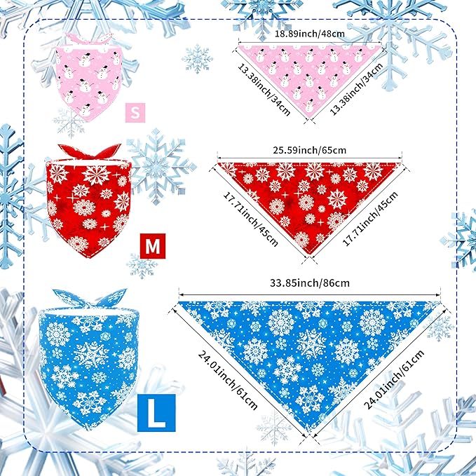 30 Pcs Winter Dog Bandanas Bulk Stitch Dog Bandanas for Small Medium Large Dogs Breed Scarves Grooming M