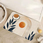 Sun Boho Leaf Dog Cat Food Mat,Absorbent Pet Feeding Mat for Food and Water,Non-Slip Dog Bowl Mats Floor Protector 16"x24"
