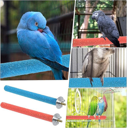 Bird Perches Stand for Cage, 2 Pcs Parrot Bird Cage Perch Toy Paw Grinding Stick Cages Wooden Grinding Claw Sticks Sanded Surface Cages Toy for Parakeets Finches Parakeet Toys Birdcage Accessories