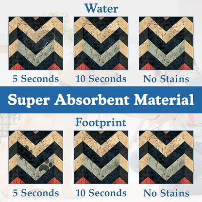 Vintage Plaid Pet Food Mat for Cats and Dogs–Christmas Stocking Absorbent Quick Dry Feeding Placemat, Non Slip Rubber Base, Waterproof Bowl Mat for Indoor Use, Pet Supplies 16"x24"