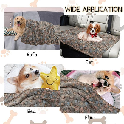 Rezutan 1 Pack 3 Blankets for Dogs, Dog Blanket for Medium Pet Cat, Premium Soft Fluffy Suitable for Dog Kennels & Beds, Gifts Puppy Blanket Essentials, 30x20inch, Tan