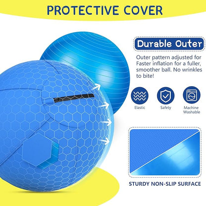 Herding Ball for Dogs and Horses - 18" Dog Herding Ball for Australian Shepherd Collie, Jolly Ball for Dogs Agility Equipment, Herding Ball Durable Bite-Resistant with Reinforced Stitching - Blue