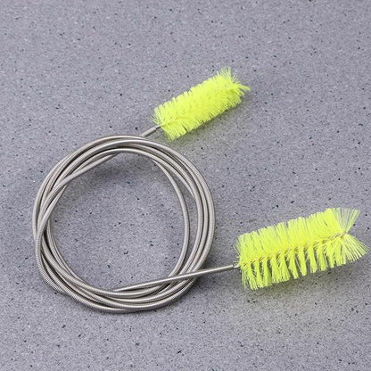 UEETEK Stainless Flexible Cleaning Brush Double Ended Canister Filter Tube Hose Pipe Clean for Fish Tank Aquarium (Yellow)