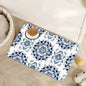 Mandala Flower Dog Food Mat for Floors,Blue Boho Floral Absorbent Quick-Dry Pet Feeding Mat,Cat Dog Bowl Mats for Food and Water,Non-Slip Pet Accessories Supplies 16"x24"