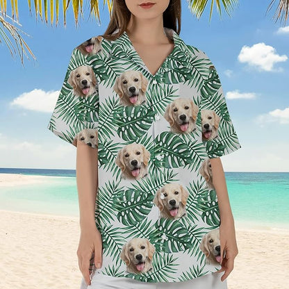 DILYPOD Custom Hawaiian Shirt with Face, Personalized Button Down Hawaiian Shirts for Men, Women, Photo Hawaiians Shirt