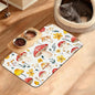 Pet Feeding Mat,Mushroom Absorbent Dog Cat Food Mat Flowers Dog Mat with Rubber Backing,Non-Slip Water Bowl Placemat,Pet Supplies 12" x 20"