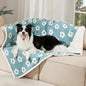 Luciphia Waterproof Pet Blanket for Medium Large Dogs Washable Fluffy Thick Jacquard Shag Fleece Warm Sherpa 3D Textured Flower Print for Cats Puppy Couch Protection (Blue,67x57 inches)