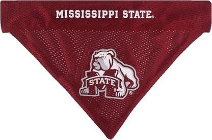 Pets First Collegiate Pet Accessories, Reversible Bandana, Mississippi State Bulldogs, Small/Medium