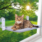 Cat Window Perch, Foldable Cat Window Hammock Sunbathing and Climbing Cats Hammock for Window Bed Bearing 40 Pounds Window Perch for Cats Inside 2-in-1 Reversible Cover (Light Gray)