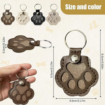 Personalized Dog Hair Keychain Pet Fur Keepsake Pet Memorial Cute Storage Keychains Cat Paw Shaped Key Chain to Store Fur