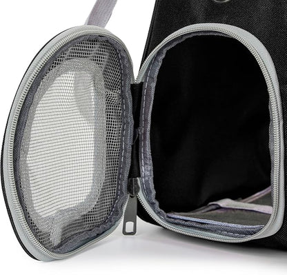 Cat Bubble Backpack Carrier for Small Medium Dogs Cats Carrying Bag, Airline Approved Pet Travel Carrying Bag Dog Hiking Walking Outdoor Backpack (Black)