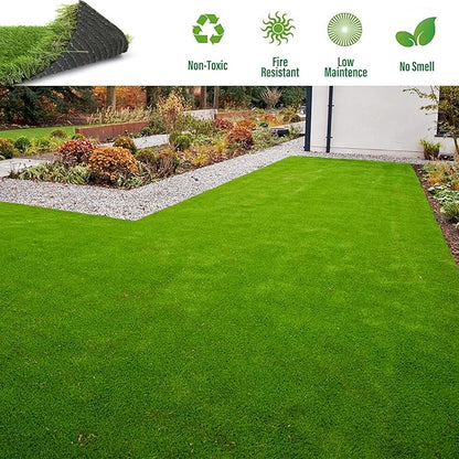 Artificial Grass Rug Outdoor Indoor 6FTX70FT Fake Grass Carpet Green Synthetic Grass Pet Turf Realistic Faux Grass Rug with Drain Holes for Garden Lawn Landscape Balcony Home Decor Patio