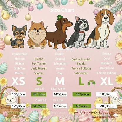 Easter Dog Dress with Pink Bunny Print, Cute Spring Pet Skirt for Small Dogs and Puppies, Soft Comfortable Outfit for Holiday