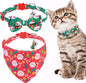 EXPAWLORER Christmas Cat Collar Breakaway with Bells - 2 Pack Cute Holiday Cat Collars Adjustable Xmas Pet Collar with Removable Bow Tie and Bandana, Safety Buckle for Girl Boy Cats Kitten